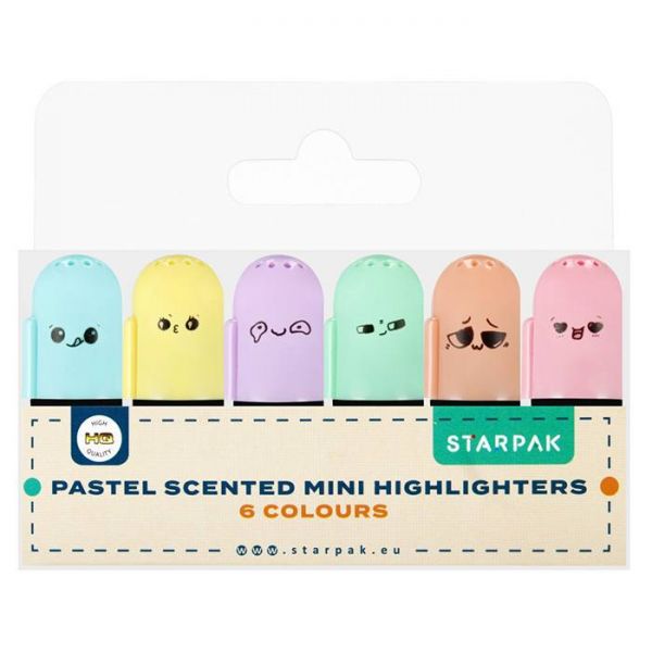 Starpak mini szövegkiemelő - 6 darabos - pasztell színek